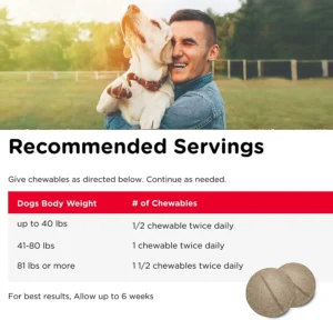 Nutri-Vet Advanced Strength Hip & Joint Chewable Dog Supplements Recommended serving