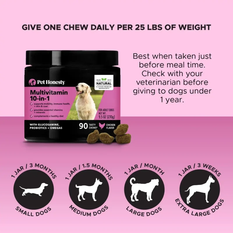PetHonesty 10 in 1 Dog Multivitamin directions